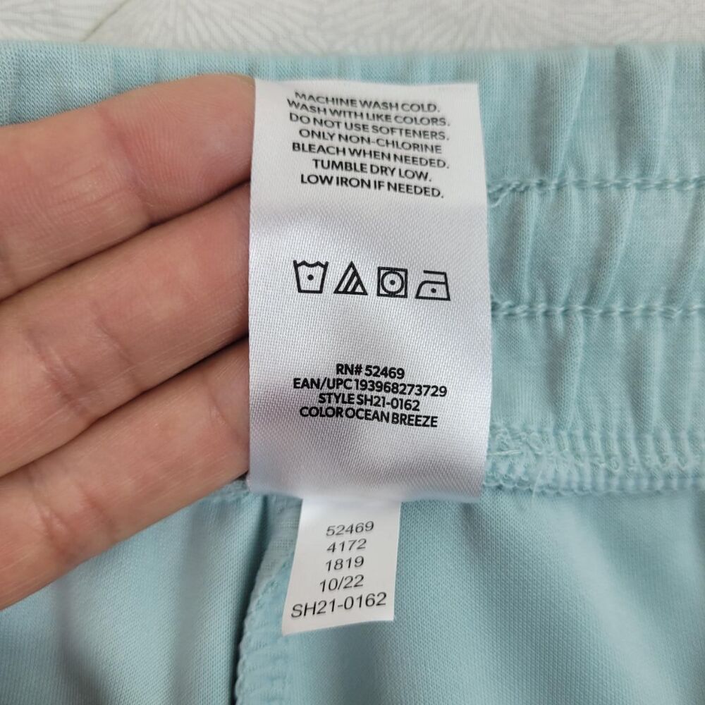 Velocity Active Ocean Breeze Light Blue Casual shorts elastic waist pockets M - Picture 7 of 8